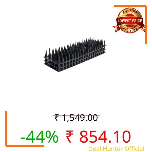 SEAGULLSTOPPER Bird Spikes for Pigeons | 28.5 Inch Anti Bird Plastic Spikes for AC Unit Balcony Window | UV Stabilized Pigeon Control Spikes Outdoor Protection (Black, Pack of 10)