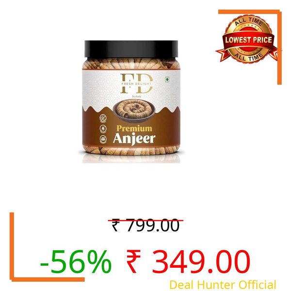 Fresh Delights Premium Dried Afghani Anjeer | Healthy Dry Fruit Snacks | Dried Figs | Rich Source Of Fibre Calcium & Iron | Low In Calories And Fat Free Snacking Dieting