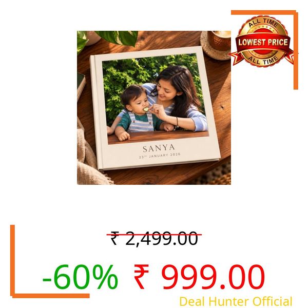 Pixperi Customized Signature Photo Album | 9 x 9 Inches | 24 Pages - 36 Images | Hardcover Photobook | Gifts for Wedding, Baby & Kids, Travel, Birthdays and Pets