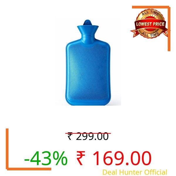 Premium Rubber Hot water Bag for Instant Period Pain Relief| 2000 ML (Blue)