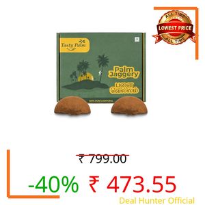 Tasty Palm Palm Jaggery 1kg | Karupatti Gur Palm Gud Half Round Blocks | Natural Unrefined Sweetener | No Chemicals No Preservatives | Coffee Like Taste | Karupatti Taad Gud