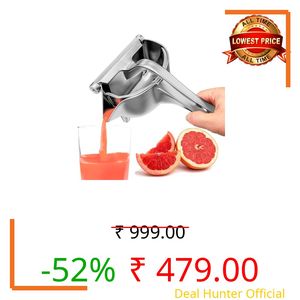 Aluminum Hand Press Juicer Manual Citrus & Fruit Juicer for Kitchen Use Sturdy Metal Juicer for Home, Kitchen & Bar Easy-to Use Manual Machine (Silver)