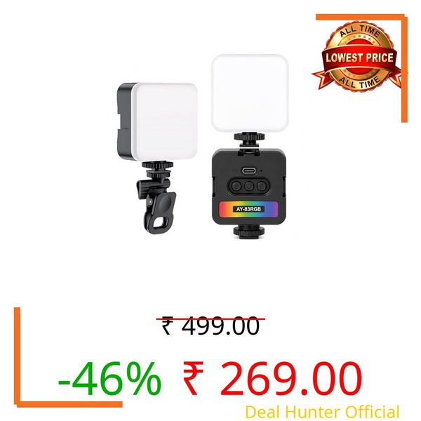 COVACURE LED Pocket Video Mobile Light | Pocket LED Light for Selfie, Photography, Video Shooting, Meeting, Laptop, Tablet, Smartphone Lighting Dimmable & Rechargeable Type C, 3200K-6500K