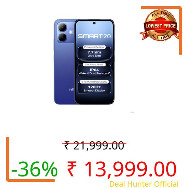 Infinix SMART 20 (Cloudline Blue, 4GB RAM, 128GB Storage)|MediaTek Helio G81 Ultimate Processor | 8MP AI Rear Camera | 8MP Front Camera | 6.78-inch HD+ Display | 5200mAh Battery | Dual SIM 4G