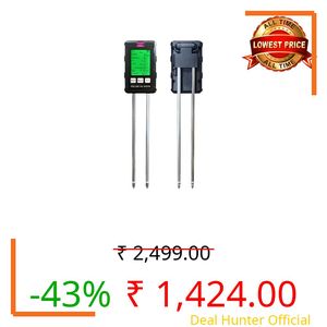 ACCUTRUST 6-in-1 Soil Tester Meter with Dual 180mm Probes | pH Moisture Fertility Temperature Sunlight Analyzer for Garden & Indoor Plants