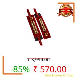 SKSM Metals ® Mehroom Velvet Pad for Classical Bharatanatyam Kathak Dance with Adjustable Strap(Velvet Belt with Velcro) (2 Line Mehrom)
