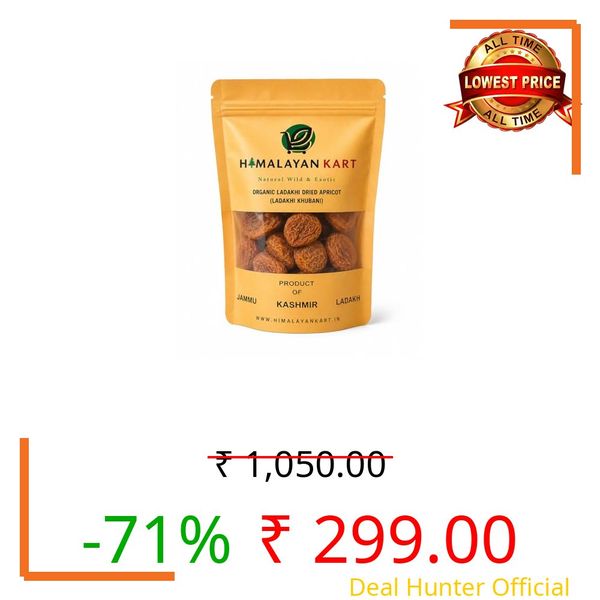 Himalayankart ORGANIC Ladakhi Dried Apricot (Ladakhi Khubani) | Premium Natural & Sun Dried Apricots | Rich in Fiber, Vitamins & Antioxidants | Healthy Snack (400g)