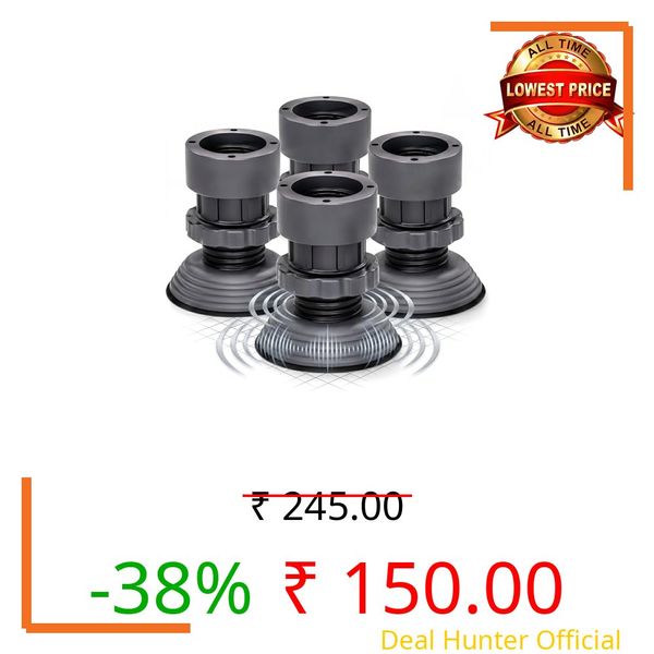 TRILOXX Heavy Duty Washing Machine Stand for Front Load & Top Load Washing Machines | Anti Vibration Adjustable Fridge & Appliance Base Stand | Strong Rust Resistant Support (Pack of 4)