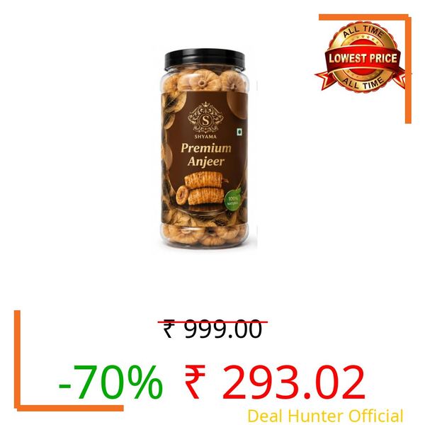 SHYAMA Premium Afghani anjeers Dry Fruit | Natural Figs & Dried Fig Rich in Vitamins, Fiber, Calcium & Iron Ideal for Healthy Snacking Dieting & Breakfast Non-GMO, Low Fat 500 Gram (T - 500G)