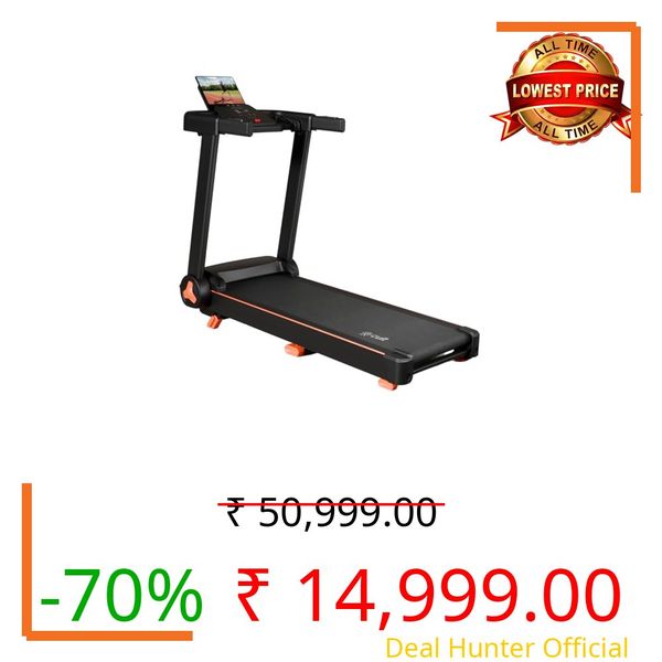 Fitkit by Cult PowerRunPlus Treadmill BLDC 5HP Peak & 120kg Weight Capacity | 14 km/h Max Speed | LED Display with Tablet Holder | 12 Preset Program | Home Gym Equipment