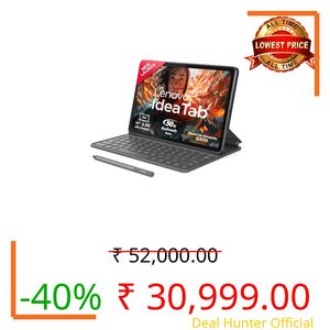 Lenovo Idea Tab with Folio Keyboard + Tab Pen | Wi-Fi + 5G |11" Display, 2.5K Resolution, 90Hz Refresh|8GB RAM, 256GB ROM| MediaTek Dimensity 6300| 7040mAh|4 Speakers| USB-C| Luna Grey