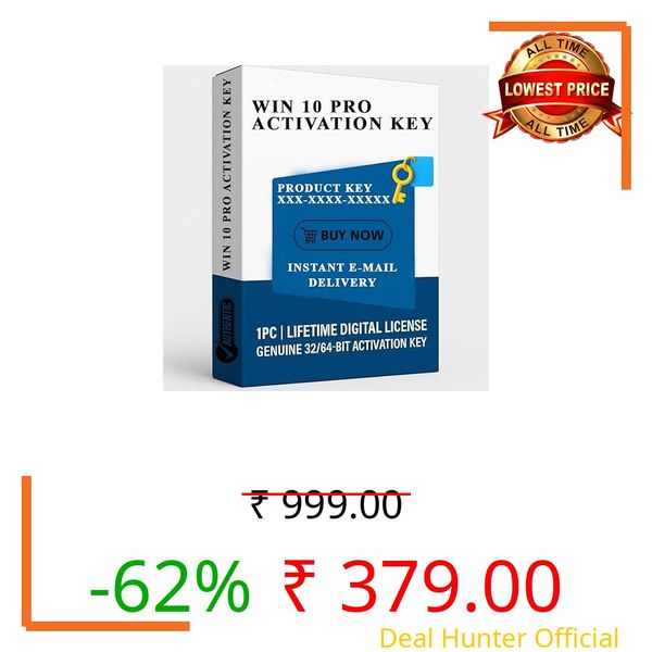 WIN 10 Professional (PRO) Lifetime Digital License, 1 PC Activation Key, 32/64-Bit Compatible, Instant Email Delivery, Unlimited Reinstallations [OS Key Card] (WIN 10 PRO)