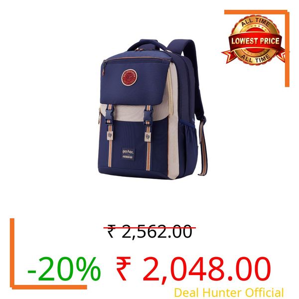 Harry Potter x American Tourister Lifestyle Backpack | 33L School/Colleg Bag for Women and Men | 3 Compartments | AT Interchangeable Hogwarts House Badges | Rain Cover | Indigo Blue | 1 Year Warranty