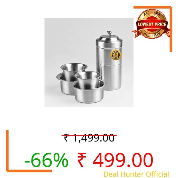 Daanyaa Premium Stainless Steel Coffee Filter 250 ML Capacity with 2 Set of Dabra, South Indian Drip Coffee Maker | Madras Kaapi Maker Small Size For 3-4 Cups, Reusable Filter