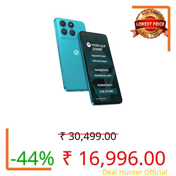 Motorola Moto g37 Power 5G (Pantone Capri, 128GB Storage, 4GB RAM) | 6.67-inch HD+ 120Hz Display | Dimensity 6400 | 50MP Camera | 7000mAh Battery | 30W Charging