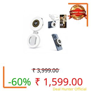 Aneshok Magnetic Selfie Ring Light W50 | LED Selfie Light Compatible with Magsafe | LED Selfie Ring Light Included Sticky Ring for Selfies/Photography/Video Conference/Zoom Calls Color White
