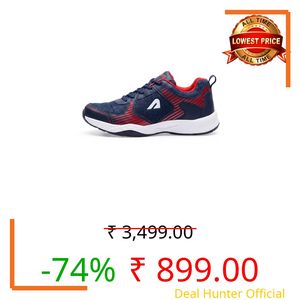 Boldfit Badminton Shoes for Man Lightweight Non Marking Shoes for Badminton Breathable Anti Skid Shoe for Man Shuttle Non Marking Indoor Shoe for Pickleball, Tennis, Padel - Navy Red, UK 08