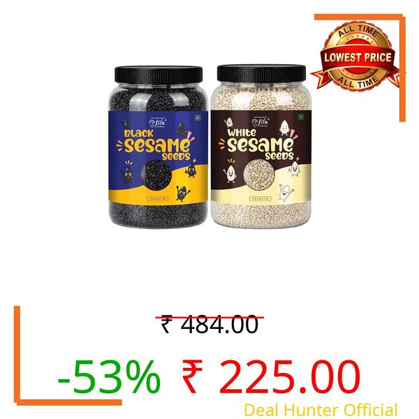 LILA DRY FRUITS White & Black Sesame Seeds Combo Pack 250 Gms x 2 | Raw Til Seeds Mix for Cooking, Baking, Roasting & Daily Healthy Nutrition Perfect for Laddu, Tilkut, Chikki and Kitchen Use