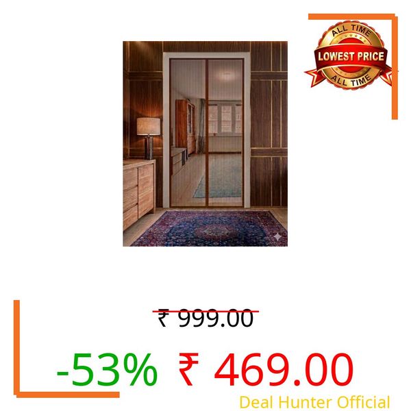 Magnetic Insect Screen Door Net | Hands-Free Auto Close Mesh Curtain for Home & Bedroom Protection | Brown Color | 105 x 210 cm
