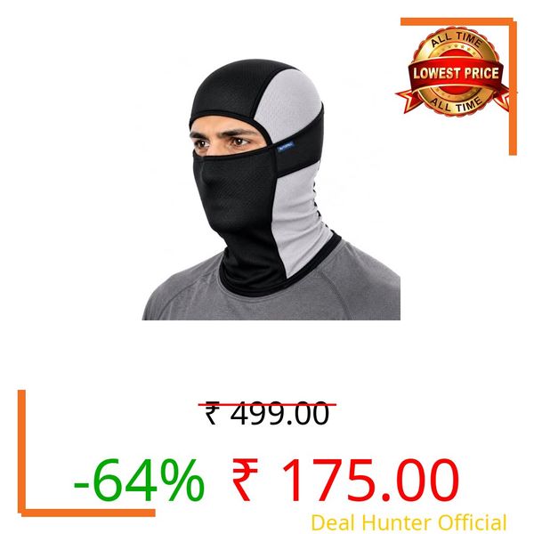 AUTOFRILL Balaclava for Men Black & Grey | Helmet Mask for Bike Riding | Full Face Cover, Sun Protection & Riding | Breathable UV Protection for Cycling, Trekking & Outdoor Use