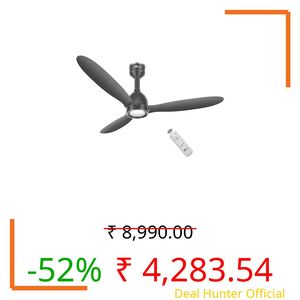 RR Signature COMFYGLOW 1250mm BLDC Underlight Ceiling Fan with 100% Pure Copper Motor - 35W | 350 RPM High Speed | Remote Control & LED Light | 3 Light Modes | 3 Year Warranty - Venetian Grey