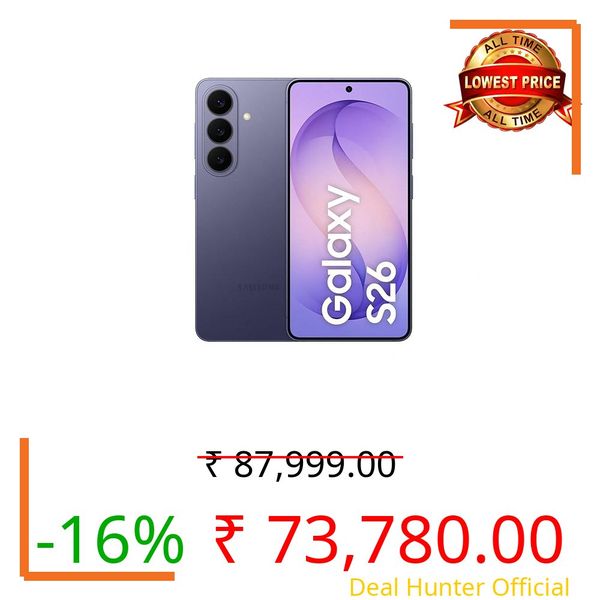 Samsung Galaxy S26 5G (Cobalt Violet, 12GB RAM, 256GB Storage) | Exynos 2600 Processor | 50MP + 12MP Dual Camera | 12MP Front Camera | 6.3" Full HD+ Display | 4300mAh Li-Ion Battery