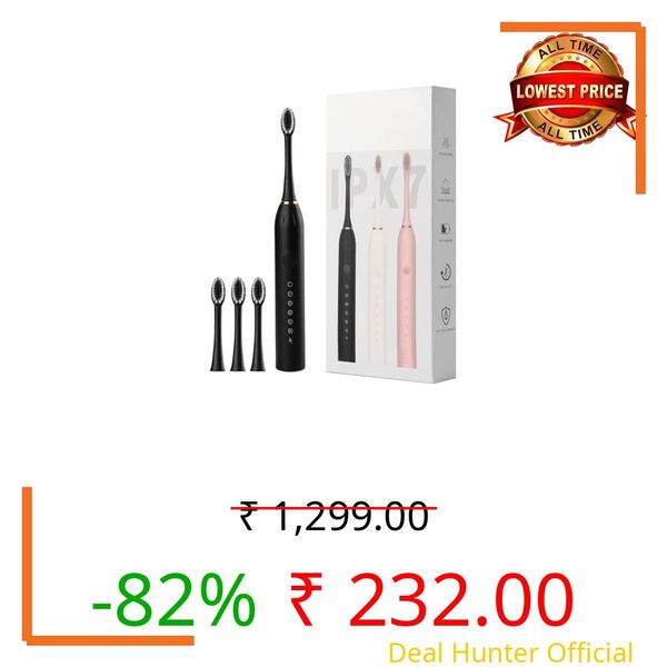 Sonic Electric Toothbrush for Adults & Kids | 5 Cleaning Modes | 34000 Strokes/Min | USB Rechargeable | 4 Brush Heads | Waterproof IPX7 | Deep Cleaning Electric Tooth Brush (Multicolor)