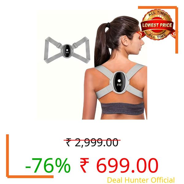 PESOMA Smart Posture Corrector, Upper Back Brace with Vibration Intelligent Posture Reminder, Posture Trainer for Women Kids Men, Prevent Humpback-Shoulder Relaxer Cervical Spine Alignment (Grey)
