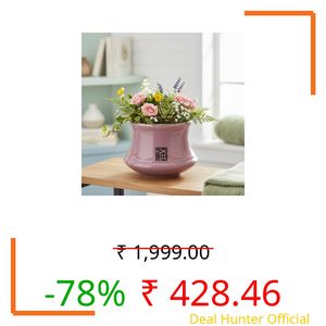 Xtore® Graceful Pedestal Ceramic Planter for Indoor Plants & Tabletop Styling | Soft Pink Decorative Pot for Living Room, Desk & Shelf Display (Pack of 1 - Planter only)