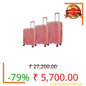 Safari Carter Hard-Sided Polypropylene Suitcase 5 Years Warranty Luggage Set of 3 Trolley Bags (55 & 67 & 76 cm)