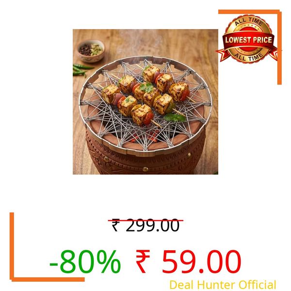 Smart Choiz Premium Chhota Tandoor Jali for Gas Stove | Multipurpose Wire Mesh Roaster Net for Papad, Roti, Chapati, Baingan Bharta | LPG Gas Saver Grill Rack with Anti-Skid Lock