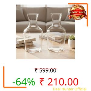 Bottle Shape Glass Pot for Home Decor | Stylish Glass vase Planter for Plants & Succulents 7.5 inch Pack 2