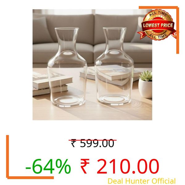 Bottle Shape Glass Pot for Home Decor | Stylish Glass vase Planter for Plants & Succulents 7.5 inch Pack 2