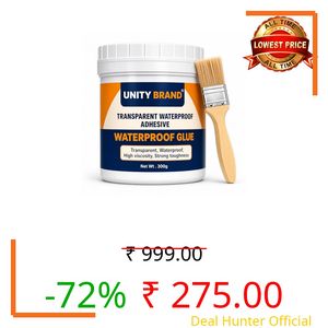 UB Unity Brand Transparent Waterproof Glue for Leakage, Epoxy Resin for Flooring, Crack Seal Agent Waterproofing for Roof Leakage Solution Indoor Outdoor Waterproof Adhesive Sealan (300 GM Glue.)