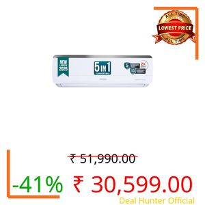 ONIDA 1.5 Ton 3 Star, New Star Rated, Inverter Split AC (Copper, Convertible 5-in-1, Fast Cooling at 55 °C, Deep Frost Clean, Turbo Flush Technology, IR193OMSE,White)