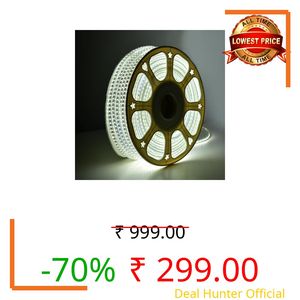 MoonlitDreams 10M LED Rope Light | 120 LEDs/M Waterproof Strip Light | White Flexible Cove Light for False Ceiling, Balcony, Bedroom, Garden & Indoor Outdoor Decoration | Plug & Play Decorative Light
