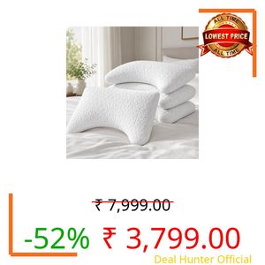 AYKA Premium Microfiber Pillow for Sleeping | Super Soft & Fluffy Bed Pillow | 100% Virgin Microfiber Filling | Hypoallergenic, Breathable | Ideal for All Sleeping Positions 20x27 | White | Set of 4