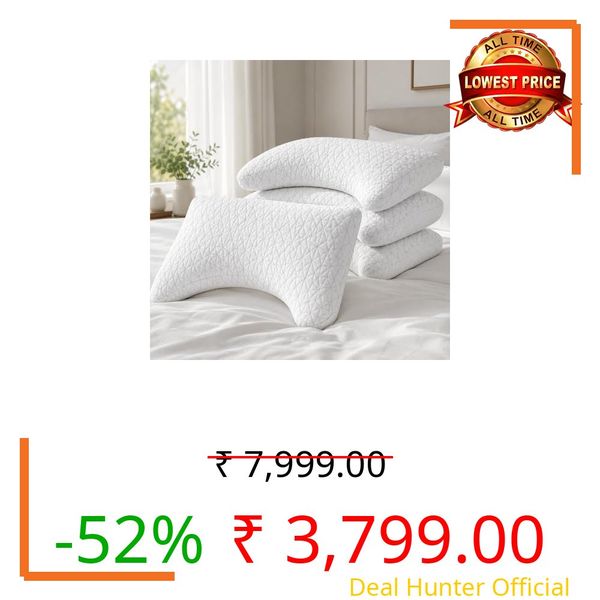 AYKA Premium Microfiber Pillow for Sleeping | Super Soft & Fluffy Bed Pillow | 100% Virgin Microfiber Filling | Hypoallergenic, Breathable | Ideal for All Sleeping Positions 20x27 | White | Set of 4
