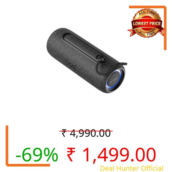 boAt Stone 350 Pro Plus 16W Signature Sound, Up to 8 Hours Playtime, IPX5 Resistance, Type-C Charging, TWS for 2X Power, Built-in Mic, Voice Assistant Wireless Bluetooth Speaker (Carbon Black)