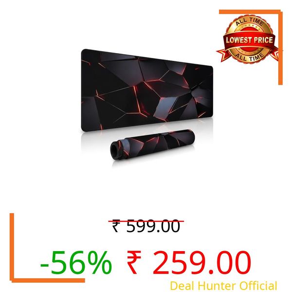 Zerastia Cyber Crystal Extended Gaming Mouse Pad 80 x 30 cm, Large Desk Mat, Stitched Edges, Non-Slip Rubber Base, Waterproof Surface, Keyboard and Mouse Pad for Laptop, Computer, Office & Home