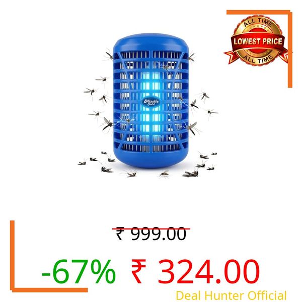 Electric Mosquito Killer Lamp with Shock Grid | UV Light Insect Trap for Mosquitoes & Flying Bugs | Indoor Night Lamp for Home, Bedroom, Kitchen & Office | Safe Protective Outer Grid (Blue)