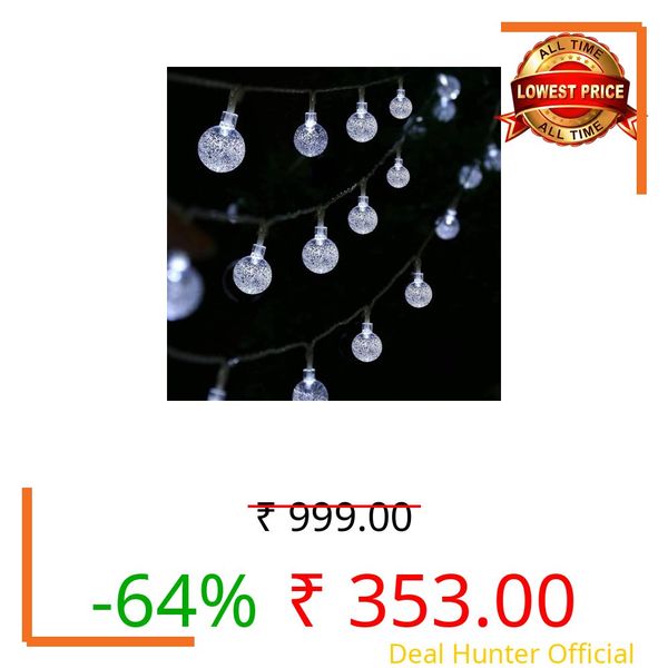 fizzytech Copper Wire Fairy String Lights, 6 Meter Decorative Lights for Diwali, Christmas, Wedding, Birthday, Party & Home Decoration - Warm White, 30 LED