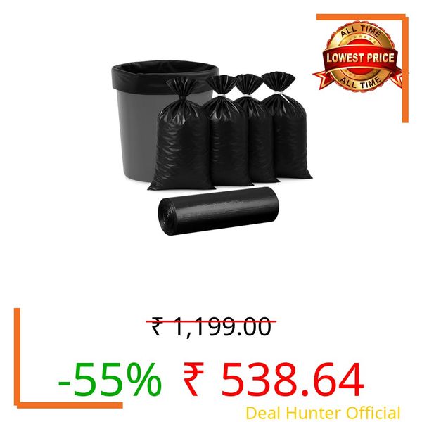 BENAVJI Garbage Bags Medium 300 Pcs I 30 Pcs x Pack of 10 Rolls | 21x 19 Inch | Dustbin Bags,Trash Bags,Dustbin Covers for daily Wet and Dry Waste Pack of 10
