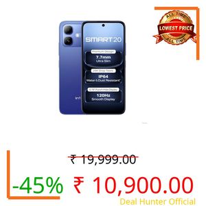Infinix SMART 20, Cloudline Blue, 4GB RAM, 64GB Storage