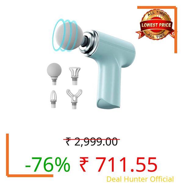 Forge Massage Gun | Body Massager for Pain Relief | Massage Gun for Back Leg & Full Body | 4 Specialized Heads For Full Body Pain Relief - Multicolor