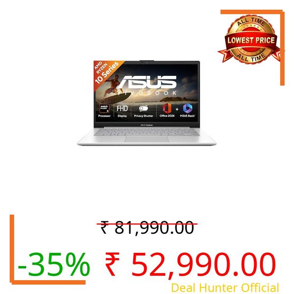 ASUS Vivobook Go 14 (2026),AMD Ryzen 3 30,AMD Radeon iGPU,8GB RAM,256GB SSD,FHD,14"(35.5 cm),Windows 11 Home,M365 Basic(1 Year),Office 2024,Cool Silver,1.38 kg,E1404FA-EB1762WS,Thin & Light Laptop