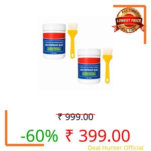 YADIFEN Crack Seal Glue with Brush Transparent Waterproof Glue for Roof Leakage Crack Seal Agent Roof Water Leakage Solution Water Proof Glue for Pipe Wall Tiles - 300gm (Pack of 2)