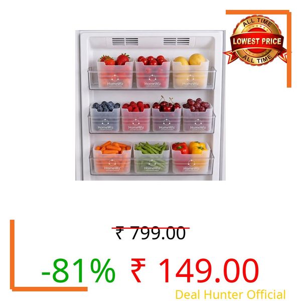 HomeWiz Fridge Storage Containers 850ml x10| Storage Container Set | Fridge Organiser Storage Boxes | Food Grade BPA-Free Plastic Containers |Stackable, Transparent, for Fruits, Vegetables & Leftovers