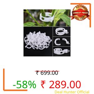 Go Garden White Plant Support Clips 200 Pcs | White Garden Trellis Clips for Tomato, Cucumber, Beans & Climbing Plants | Reusable Vine Support for Vegetables, Fruits & Flowers