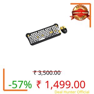 Acer Cuteo Wireless Keyboard and Mouse Combo | 2.4GHz Wireless USB Receiver | Retro Round Keycaps | 1200 DPI Optical Mouse | Plug & Play Compact Design for PC, Laptop, Office & Home Use | Black